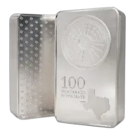 100 oz Texas Mint Silver Bar (New)
