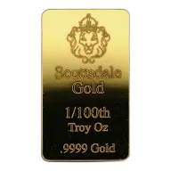 1/100 oz Scottsdale Gold Bar (New)