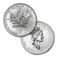 Random Year - 1 oz Platinum Canadian Maple Leaf Coin BU