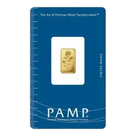 1 gram Gold Bar - PAMP Suisse Rosa Gold Bar .9999 Fine Gold - In Assay Card