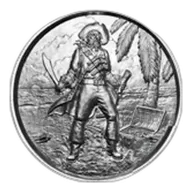 2 oz Silver The Captain Ultra High Relief Silver Round
