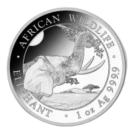 2023 1 oz .999 Fine Silver Somalian African Elephant Coin BU