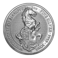 2020 Queen's Beasts 'The White Horse of Hanover' 2 oz Silver Coin - Pre-Owned