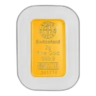 Argor-Hereaus 2 Gram .9999 Fine Gold Bar - In Assay Card