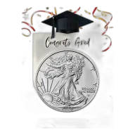 2026 1 oz American Silver Eagle Coin (BU, Happy Graduation Card)