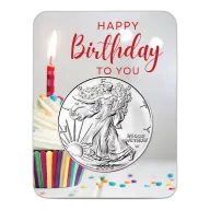 2026 1 oz American Silver Eagle Coin (BU, Happy Birthday Cupcake Card)