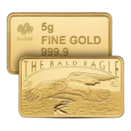 5 gram America the Free Bald Eagle PAMP Gold Bar