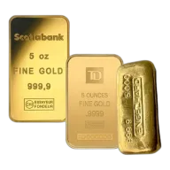 5 oz Gold Bar (Circulated) (Unsealed) - Various Brands
