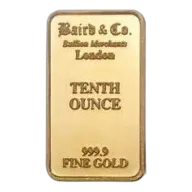 1/10 oz Gold Minted Bar -Baird & Co.