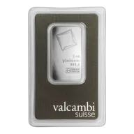 1 oz Platinum Bar - Valcambi 9995 Fine With Assay