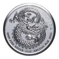 2018 1 Oz Pure Silver High Relief Lucky Dragon Coin - Royal Canadian Mint