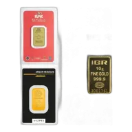 10 Gram Gold Bar (Inc. Assay Card) (Circulated) - Various Brands