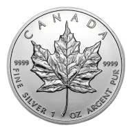 1 Oz Canadian Silver Maple Leaf Coin (Random Year/Backdated)