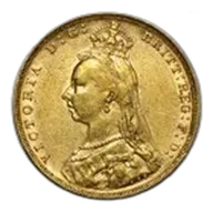 1887-1893-M Australia Gold Sovereign Victoria Jubilee BU