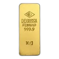 10 gram Gold Bar - Degussa (Stamped)