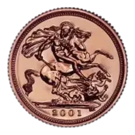 2001 Gold Half Sovereign Bullion Coin
