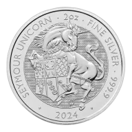 Pre-Owned 2024 UK Tudor Beasts Seymour Unicorn 2oz Silver Coin - VAT Free
