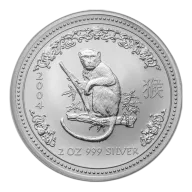 Pre-Owned 2004 Australian Lunar Monkey 2oz Silver Coin - VAT Free