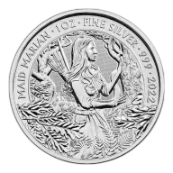 Pre-Owned 2022 UK Maid Marian Myths and Legends 1oz Silver Coin - VAT Free