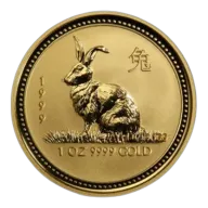 1999 1 oz Year of the Rabbit Gold Coin - Lunar Series I