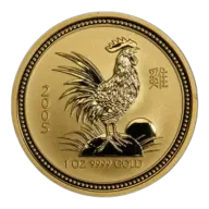 2005 1 oz Year of the Rooster Gold Coin - Lunar Series I