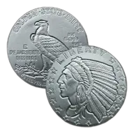 1 2 oz Incuse Indian Fractional Silver Round