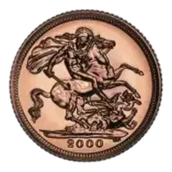 2000 Gold Half Sovereign Bullion Coin