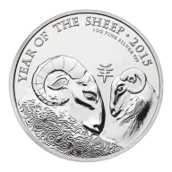 Pre-Owned 2015 UK Lunar Sheep 1oz Silver Coin - VAT Free