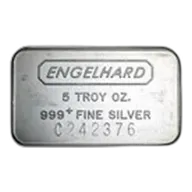 5 oz Silver Bar - Engelhard (Struck, Logo Reverse)
