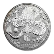 2024 Australia 1 oz Silver Lunar Dragon BU (abrasions)