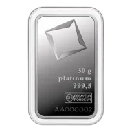 50 Gram Platinum Bar Valcambi