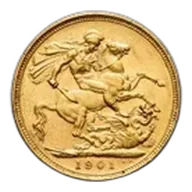 1901-M Australia Gold Sovereign Veil Head Victoria AU