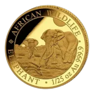 1/25 oz Somalia Elephant Gold Coin