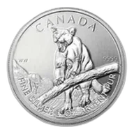 2012 Canadian 1 oz .999 Fine Silver Cougar Coin Wildlife Series BU