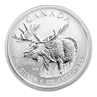 2012 Canadian Silver Moose 1 oz .9999 Fine Coin Wildlife Series BU