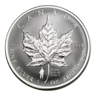 1 oz 2004 $5 Silver Maple Leaf D-Day - Pure Silver Coin