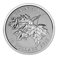 1/2 oz 2015 $10 Maple Leaf - Pure Silver Coin