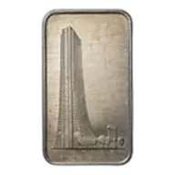 1 oz Silver Bar - 1st National Bank of Chicago (Random, Scruffy)