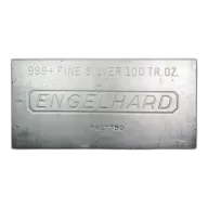 100 oz Engelhard Silver Cast Bar