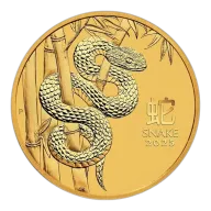 Pre-Owned 2025 Australian Lunar Snake 1/4oz Gold Coin