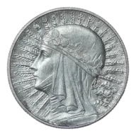 Poland: "Head of a Woman" Jadwiga 5 zloty Silver Random Year