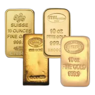 10 oz Gold Bar - Brand Varies .9999