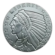1/2 oz Incuse Indian Silver Round