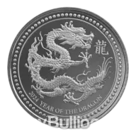 1/2 oz 99.9% Silver Samoa Year Of The Dragon Proof Like Coin 2024