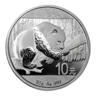 30 gram China Panda .999% Fine Silver Coin BU 2016 (In Capsule)