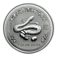 2001 Australia 1 oz Silver Year of the Snake Secondary Market (Series I)