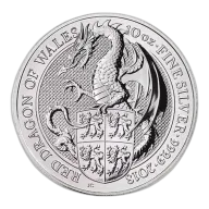 2018 10oz Britain Silver Queen's Beast : The Dragon of Wales