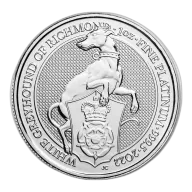 2022 1oz British Platinum Queens Beast White Greyhound of Richmond (BU)