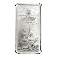 2021 St. Helena 250 g Silver Â£10 Silver Coin - Bar East India Company