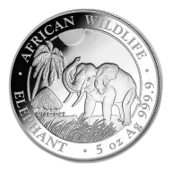 5 oz Somalia Elephant Silver Coin